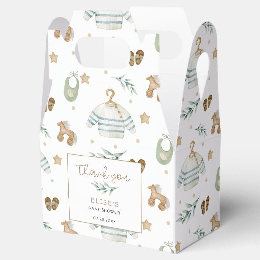 Genderneutraal  speelgoed Baby shower Dank u wel Bedankdoosjes (Geopend)