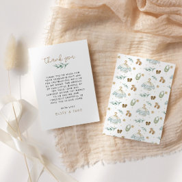 Genderneutraal speelgoed Baby shower Dank u wel Bedankkaart