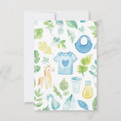 Genderneutraal  speelgoed Baby shower Dank u wel Bedankkaart (Achterkant)