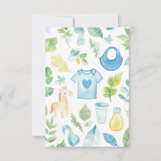 Genderneutraal speelgoed Baby shower Dank u wel Bedankkaart (Achterkant)