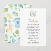 Genderneutraal  speelgoed Baby shower Dank u wel Bedankkaart (Voorkant / Achterkant)