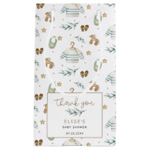 Genderneutraal  speelgoed Baby shower Dank u wel