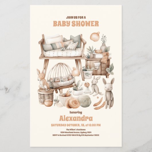 Genderneutraal  speelgoed Baby shower Flyer (Voorkant)