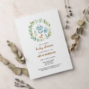 Genderneutraal speelgoed Baby shower Kaart