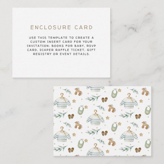 Genderneutraal  speelgoed informatiekaartje (Voorkant / Achterkant)