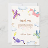 Genderneutraal sprookje Magic Dragon Baby shower Bedankkaart (Voorkant)