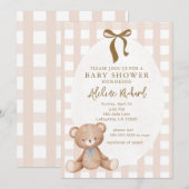 Genderneutraal teddybeer Baby shower Kaart (Voorkant / Achterkant)