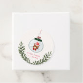 Genderneutraal Teddybeer Winter Baby shower Bedankjes Labels (In situ)