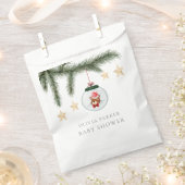 Genderneutraal Teddybeer Winter Baby shower Bedankzakje (Geknipt)