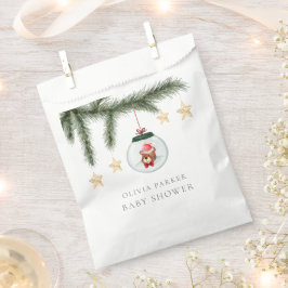 Genderneutraal Teddybeer Winter Baby shower Bedankzakje