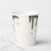 Genderneutraal Teddybeer Winter Baby shower Papieren Bekers (Links)