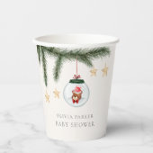 Genderneutraal Teddybeer Winter Baby shower Papieren Bekers (Voorkant)