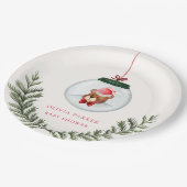 Genderneutraal Teddybeer Winter Baby shower Papieren Bordje (Gekanteld)