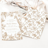 Genderneutraal Toile Safari Elegant Baby shower Kaart
