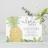 Genderneutraal tropisch anananas baby shower kaart (Staand voorkant)