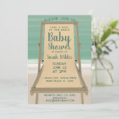 Genderneutraal Turquoise Ocean Beach Baby shower Kaart (Staand voorkant)