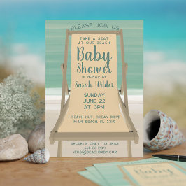 Genderneutraal Turquoise Ocean Beach Baby shower Kaart