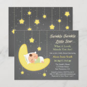 Genderneutraal Twinkle Little Star-Baby shower Kaart (Voorkant / Achterkant)