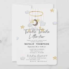 Genderneutraal Twinkle Little Star-Baby shower Kaart