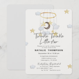 Genderneutraal Twinkle Little Star-Baby shower Kaart