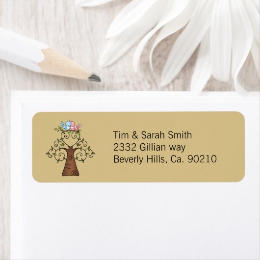 Genderneutraal vederlijk Baby shower Etiket (Insitu)