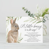 Genderneutraal voorrooster koppelt baby shower kaart (Staand voorkant)