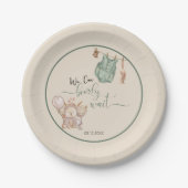 Genderneutraal we kunnen het Baby shower afwachten Papieren Bordje (Voorkant)