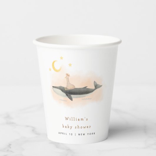 Genderneutraal  Whale & Duck Baby shower Papieren Bekers (Voorkant)