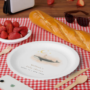 Genderneutraal Whale & Duck Baby shower Papieren Bordje