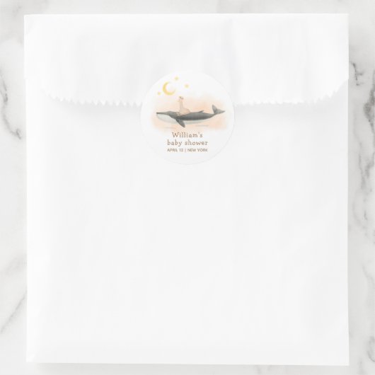 Genderneutraal  Whale & Duck Baby shower Ronde Sticker (Tas)
