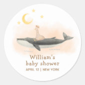 Genderneutraal  Whale & Duck Baby shower Ronde Sticker (Voorkant)