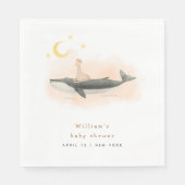 Genderneutraal  Whale & Duck Baby shower Servet (Voorkant)