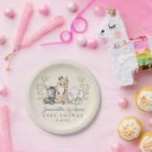 Genderneutraal Wild Safari Baby shower Papieren Bordje (Feest)
