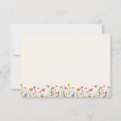 Genderneutraal Wildflower Boho-Baby shower Notitiekaartje (Achterkant)