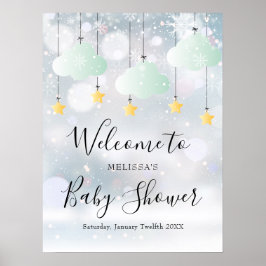 Genderneutraal Winter Baby shower Welkom SIgn Poster