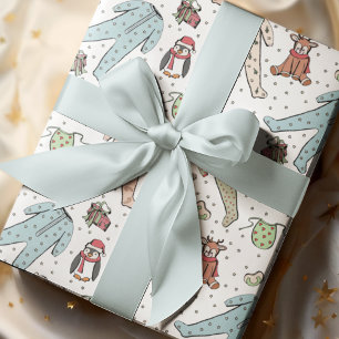 Genderneutraal Winter Christmas Baby shower Cadeaupapier