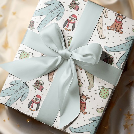 Genderneutraal Winter Christmas Baby shower Cadeaupapier