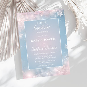 Genderneutraal Winter Wonderland Baby shower Kaart