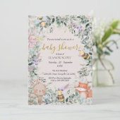 Genderneutraal Woodland Boho Baby shower Kaart (Staand voorkant)
