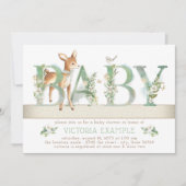 Genderneutraal Woodland Deer Baby shower Kaart (Voorkant)