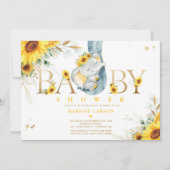 Genderneutraal zonnebloempje Baby shower Kaart (Voorkant)