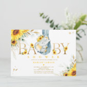 Genderneutraal zonnebloempje Baby shower Kaart (Staand voorkant)