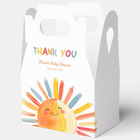 Genderneutraal zonneschijn Baby shower Bedankdoosjes (Open)