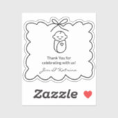 Genderneutraal Zwart Modern Baby shower Bedankt Sticker (Vel)