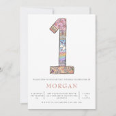 Genderneutrale 1e verjaardag Boho Hearts Party Kaart (Voorkant)