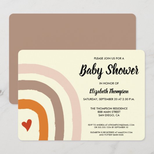 Genderneutrale aardse regenboog Baby Kaart (Voorkant / Achterkant)