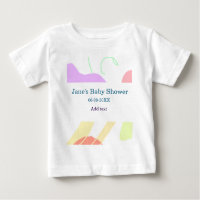 Genderneutrale abstracte vormen baby shower naam