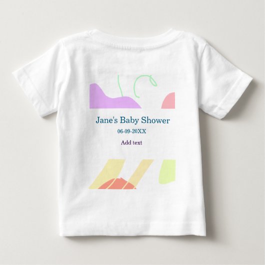 Genderneutrale abstracte vormen baby shower naam (Achterkant)