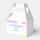 Genderneutrale abstracte vormen baby shower naam bedankdoosjes (Achterkant)