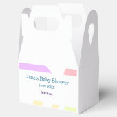 Genderneutrale abstracte vormen baby shower naam bedankdoosjes (Geopend)